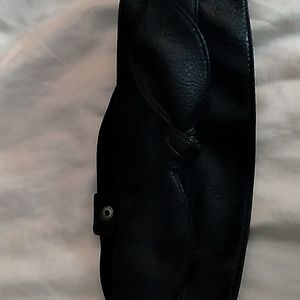 Elastic fuax leather belt